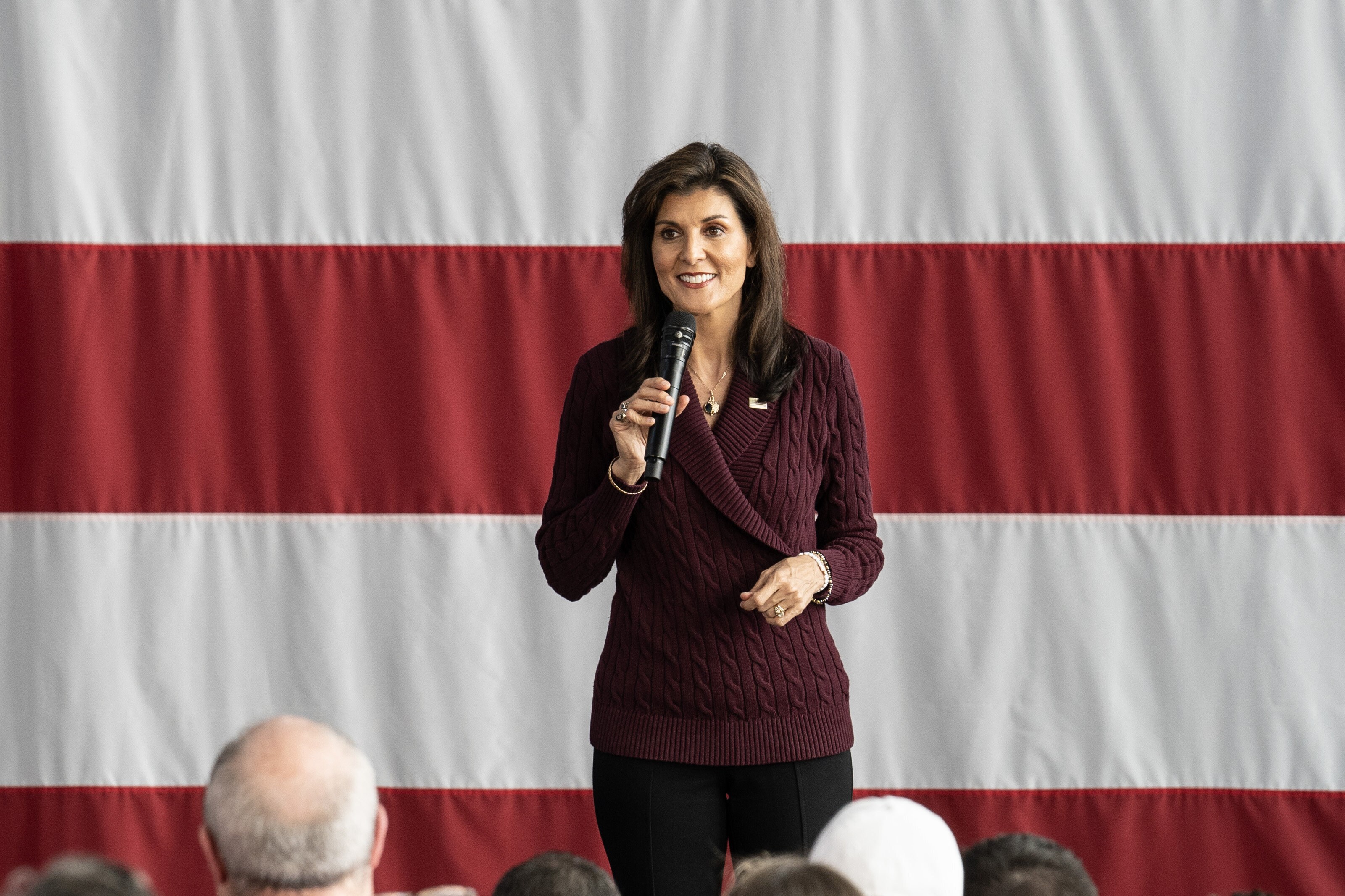 RALEIGH, NORTH CAROLINA - MARCH 2: Republican presidential candidate former U.N. Ambassador Nikki Haley speaks during a campaign rally at Raleigh Union Station on March 2, 2024 in Raleigh, North Carolina. Despite having lost every state primary thus far to Donald Trump, Haley intends to stay in the Republican race at least through Super Tuesday on March 5. (Photo by Eros Hoagland/Getty Images)