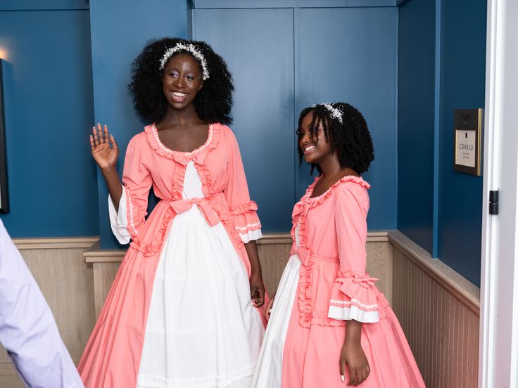 Students Nana and Aimony are shown after getting ready for HSA's 60th Anniversary Gala held at Manhattan's Ziegfeld Ballroom in New York on Monday, May 20, 2024.