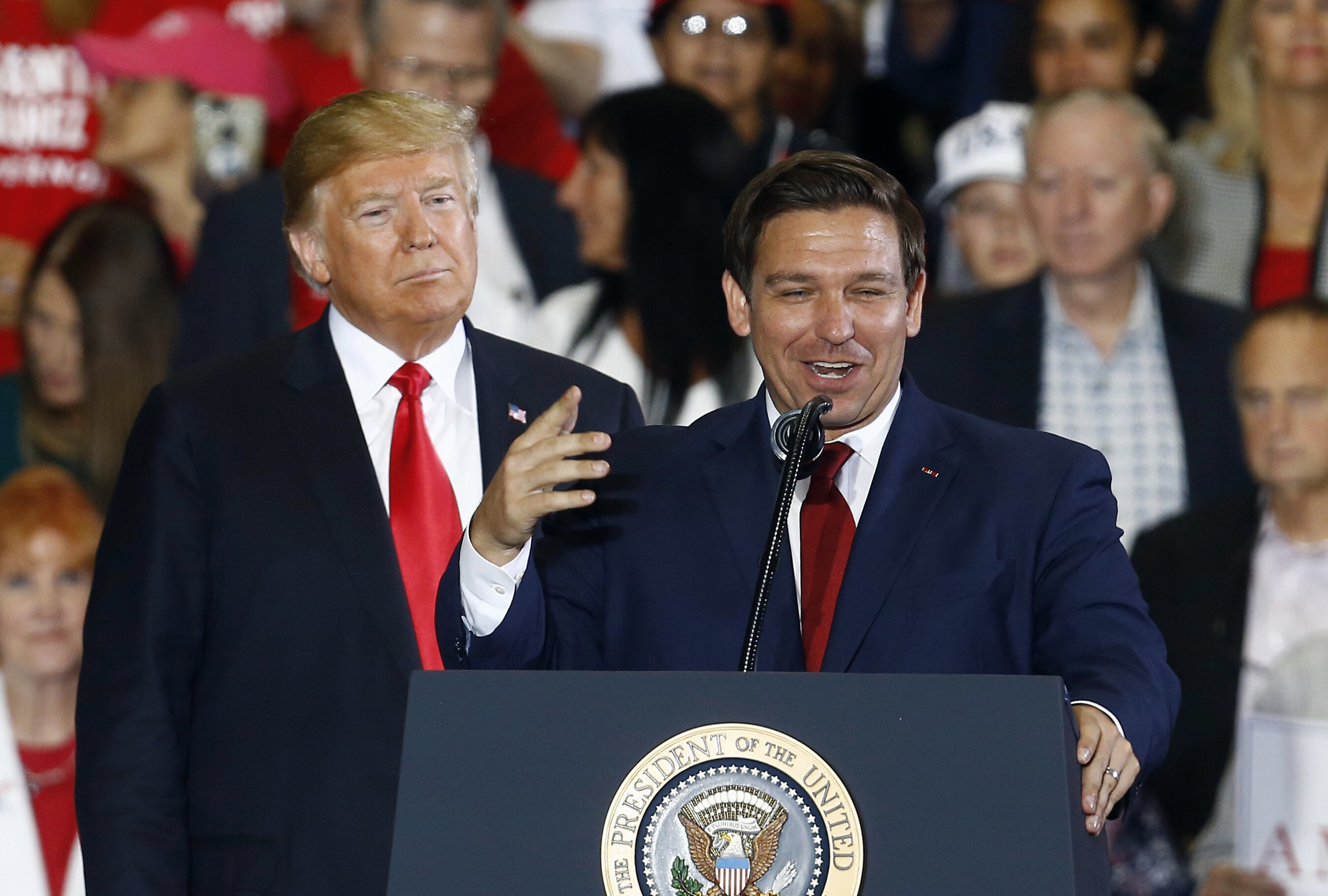 Donald Trump is trying to make up fundraising ground against President Joe Biden while Florida Gov. Ron DeSantis hopes to preserve a potential future White House run for which Trump's supporters could be key.