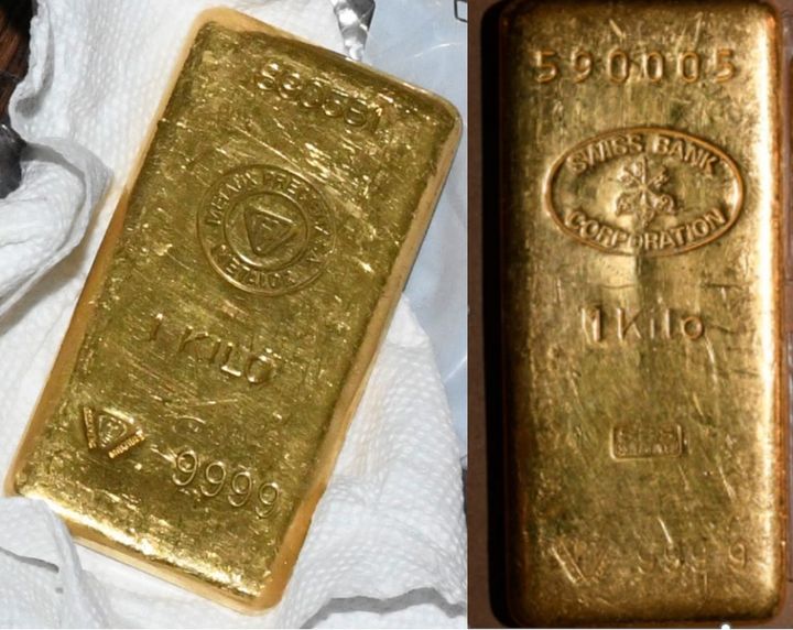 Gold bars allegedly given to Menendez as bribes.