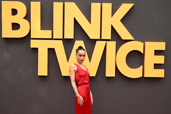 Zoë Kravitz is photographed at the London premiere of "Blink Twice" on Monday, Aug. 19, 2024.