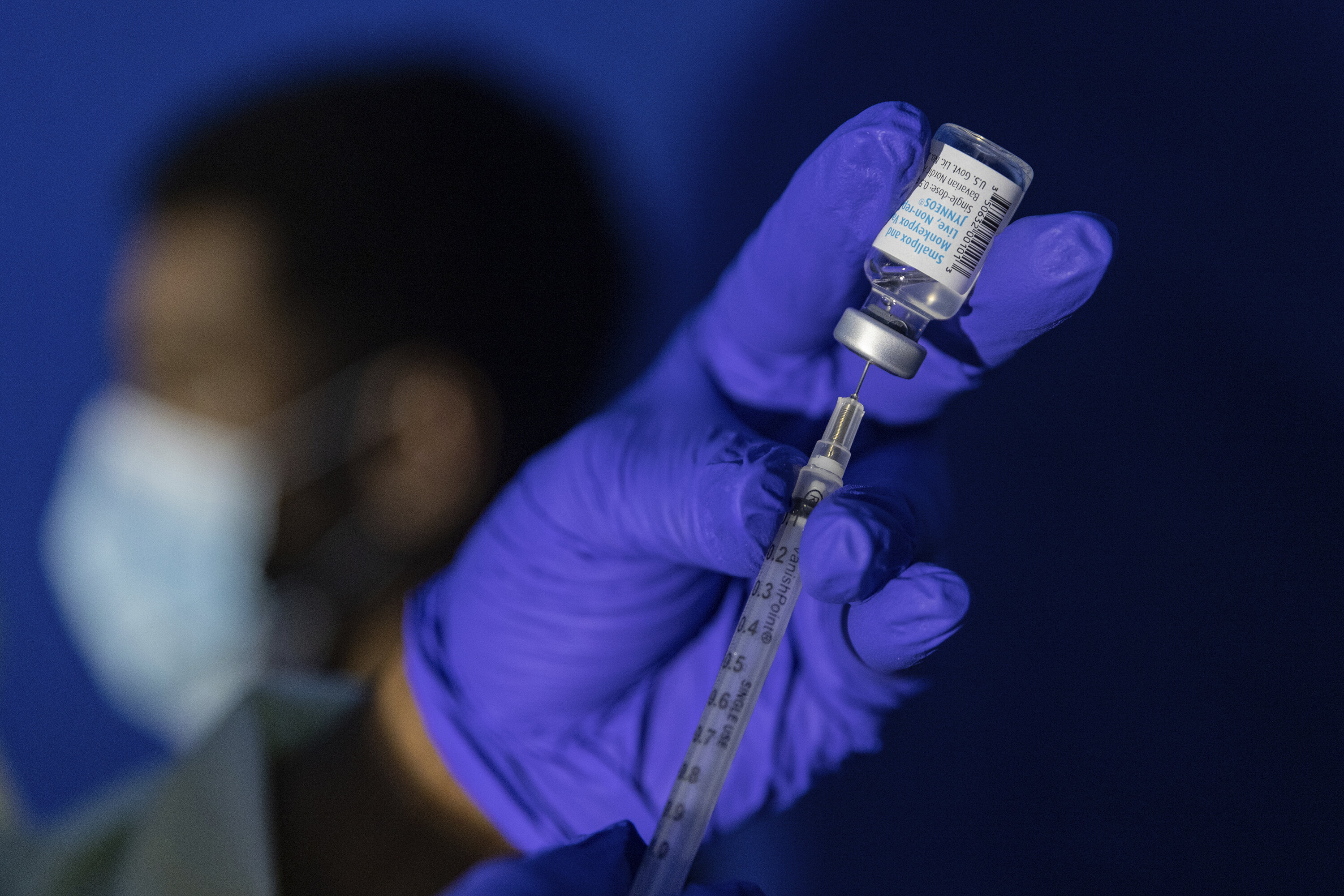 A family nurse practitioner prepares a syringe with the Mpox vaccine in Brooklyn, New York City. Few vaccine doses are available in Africa, where the virus is spreading. 