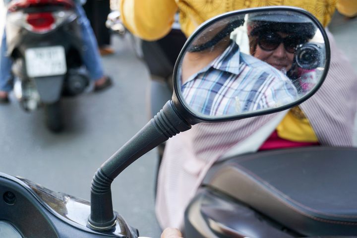 Jennifer Huber on a motorbike in Ho Chi Minh City, Vietnam, in April 2016.