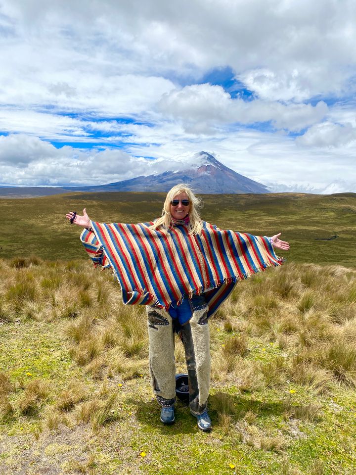 "When you trust yourself and have faith in others, safety becomes less destination-specific and more about being aware of where you are and the potential risks," said travel writer Carolyn Ray, pictured here in Ecuador.