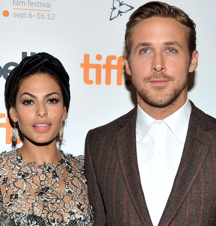 Eva Mendes and Ryan Gosling at the premiere of "The Place Beyond the Pines," which they co-starred in, on Sept. 7, 2012, at the Toronto International Film Festival.