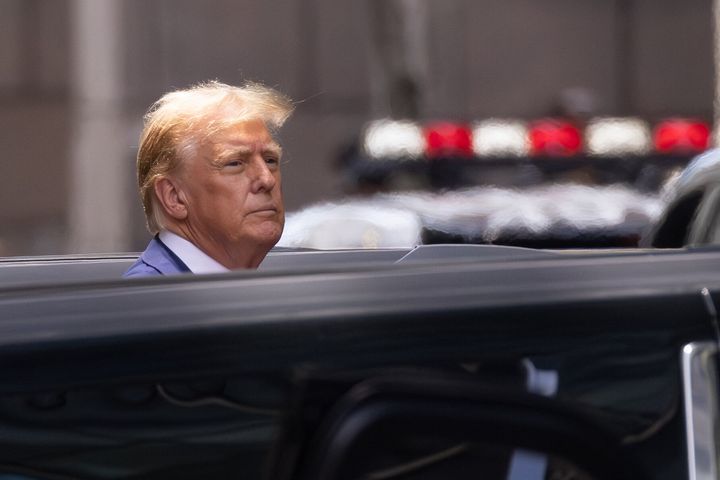 Former president Donald Trump leaves Trump Tower in New York City on May 31, 2024. A federal judge has rejected the Republican candidate's request to intervene in the New York hush money case, in which he is convicted on 34 felony counts and awaits sentencing.