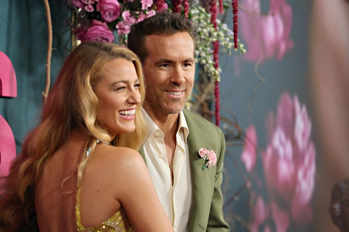 Blake Lively and Ryan Reynolds attend the New York premiere of "It Ends With Us" in August. At an event in Boston on Friday, he called parents today "soft."