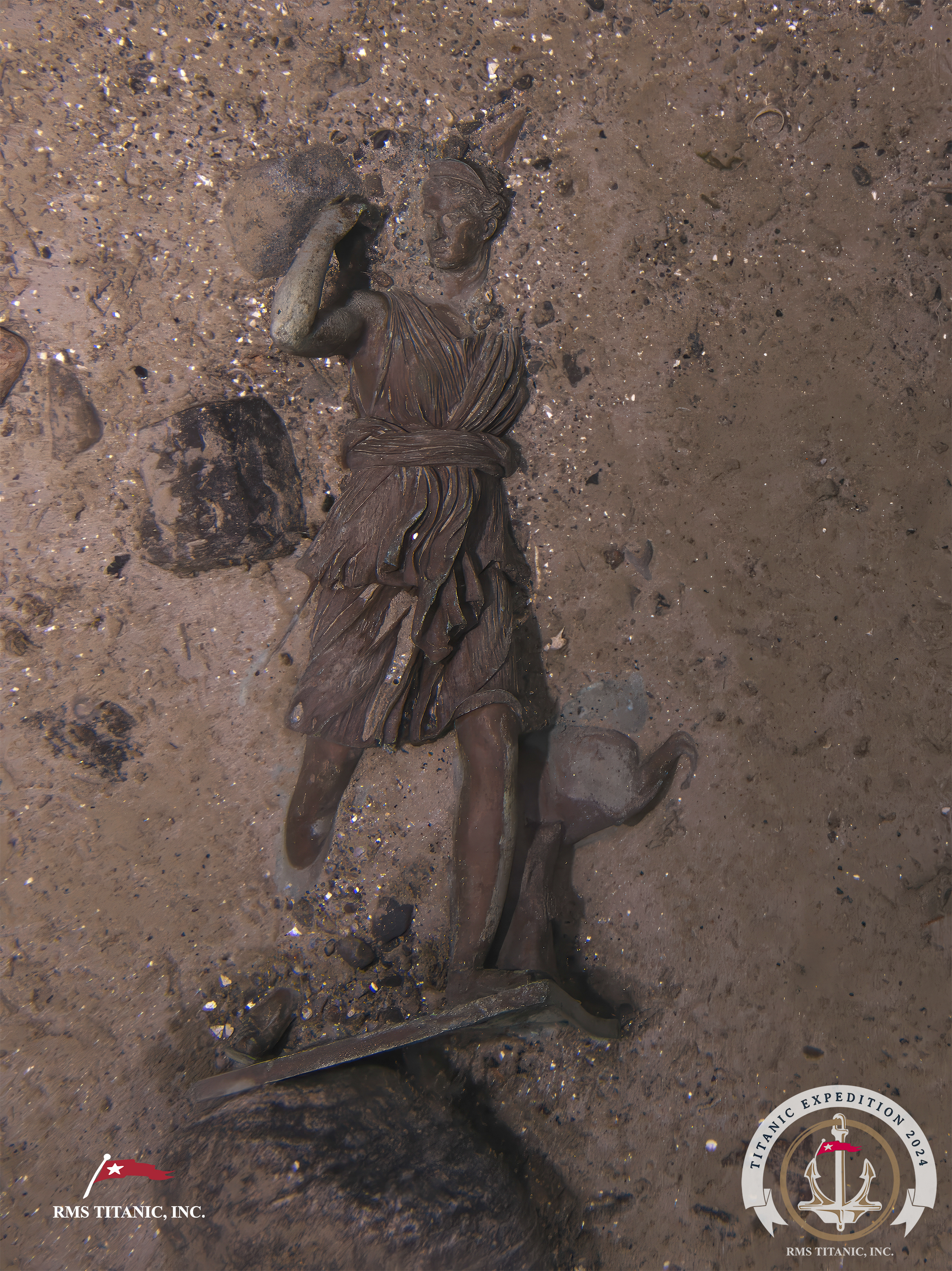 This image released on Monday shows the bronze statue "Diana of Versaille," which was photographed this summer by a company with salvage rights to the wreckage site.