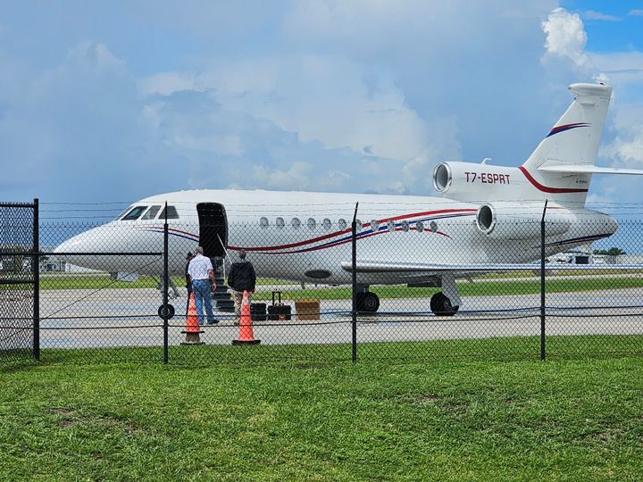 Maduro's aircraft, a Dassault Falcon 900EX private jet, is seen after being seized in Fort Lauderdale, Florida. 