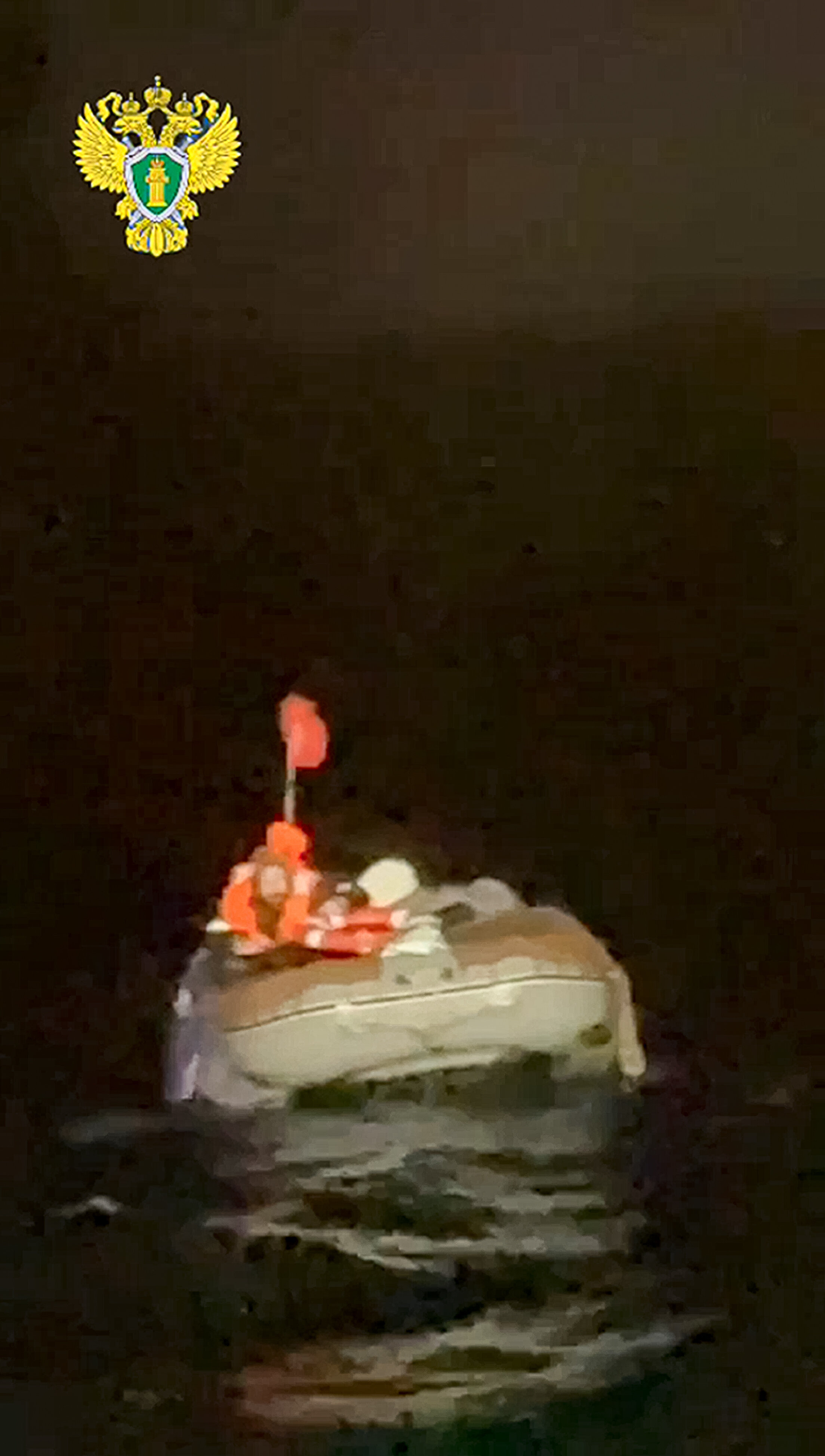 The Russian man who spent more than two months adrift in an inflatable boat is seen before being rescued by a fishing vessel.