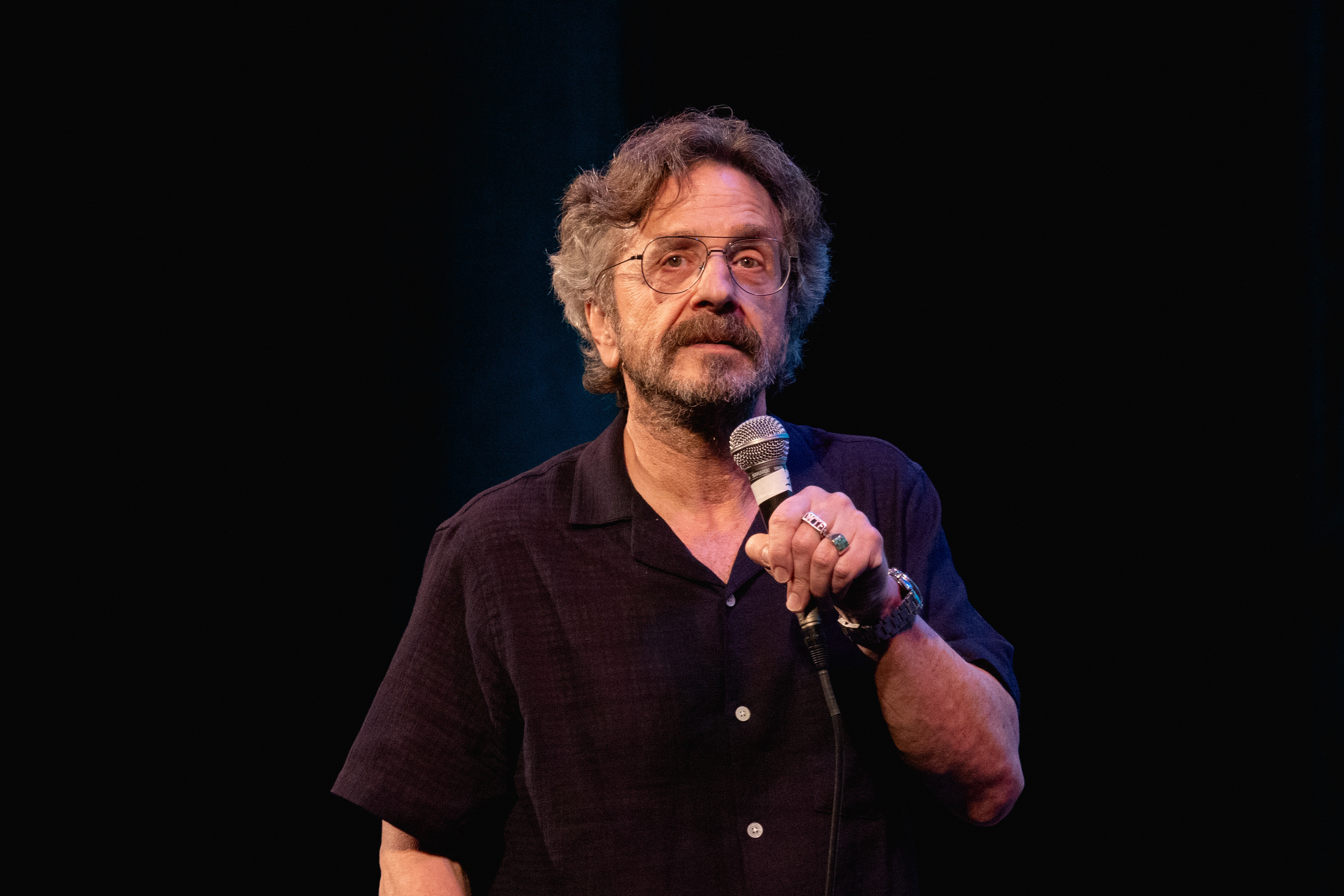 Marc Maron performs in Austin, Texas, in April 2024. He called out podcasters and comedians who platform "white supremacists and fascists" in a blog post on Monday.