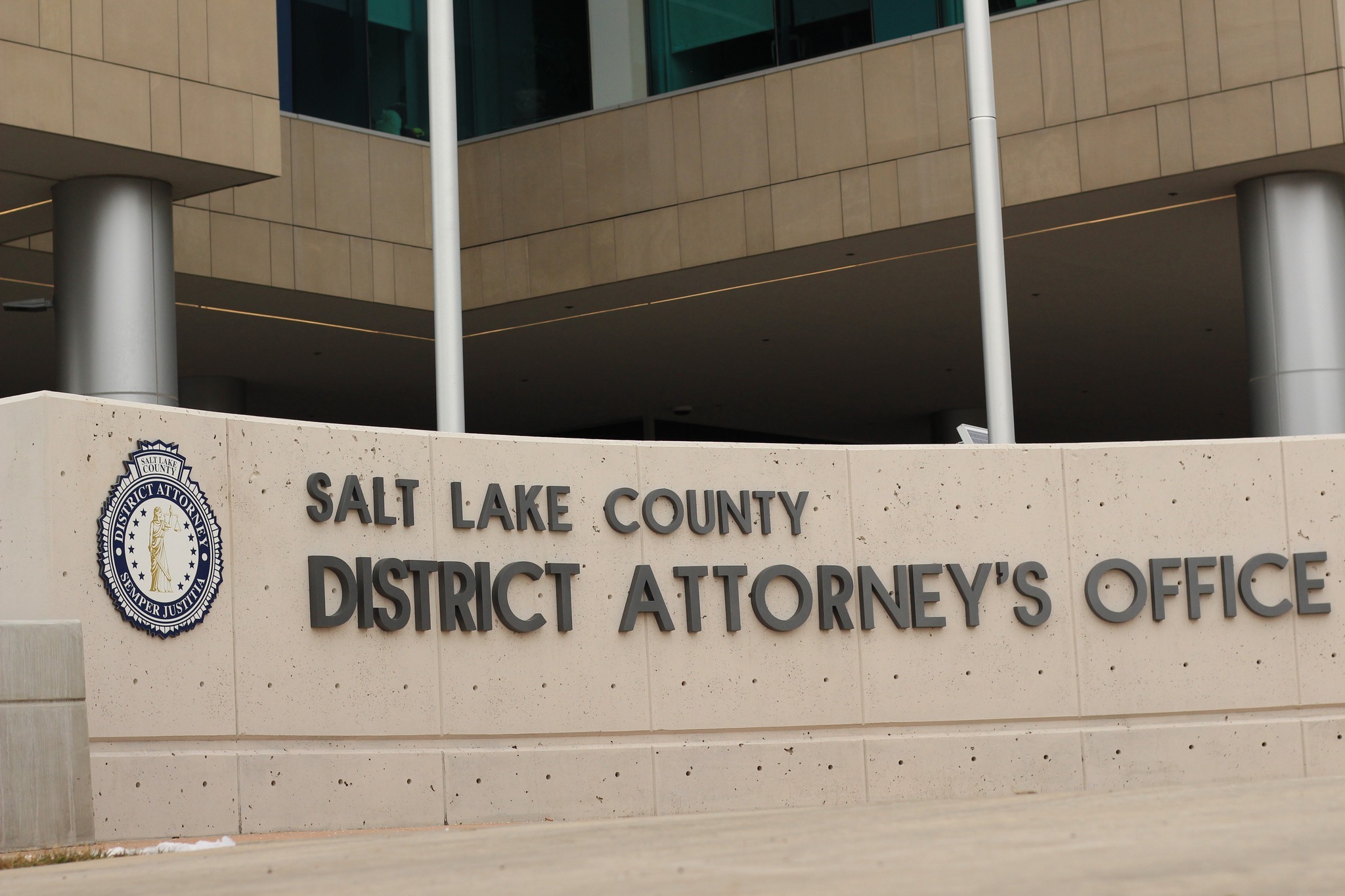 A photo shows the Salt Lake County District Attorney's Office in Utah.