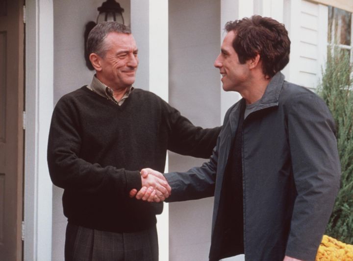 Robert De Niro and Ben Stiller star as Jack Byrnes and Gaylord Focker, respectively, in "Meet the Parents."