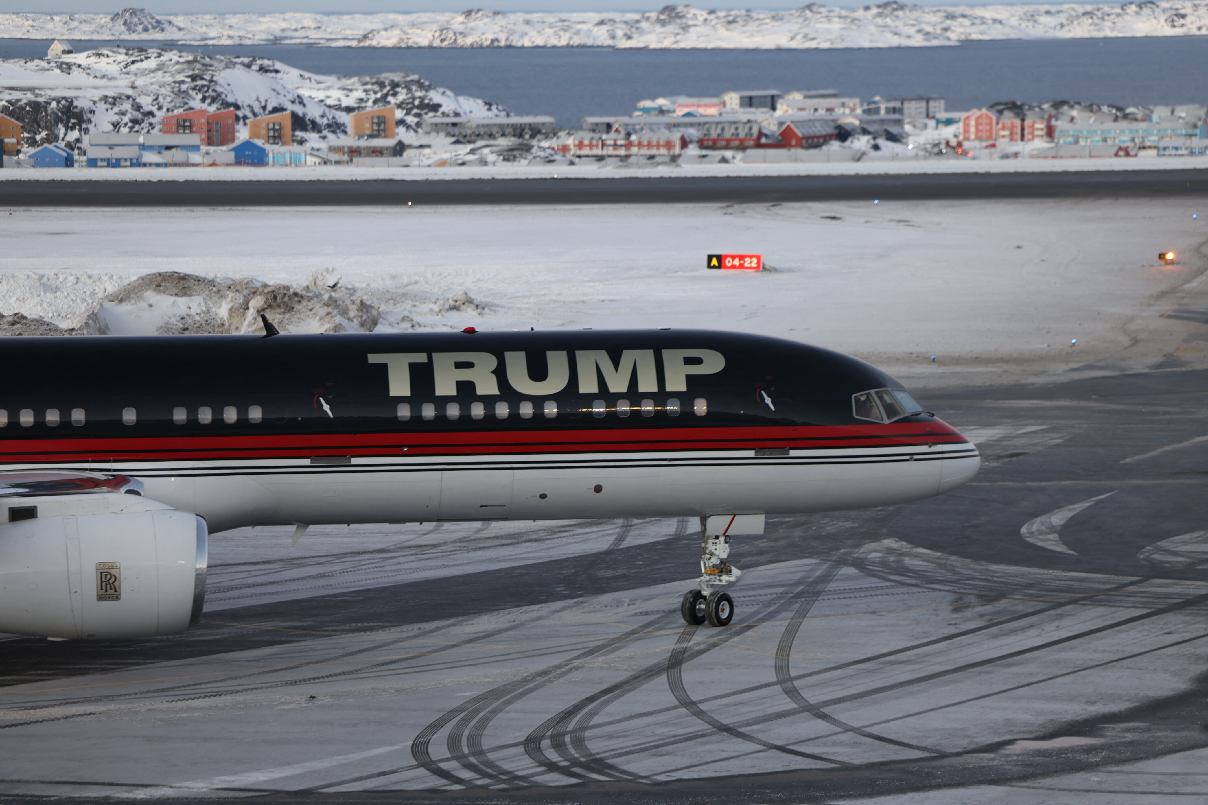 Donald Trump Jr.’s plane landed in Nuuk, Greenland on Tuesday, Jan. 7, 2025.