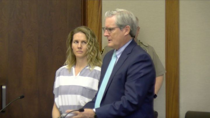 Ruby Franke pleads guilty in court on Dec. 18, 2023, in St. George, Utah, to four counts of aggravated child abuse for abusing and starving two of her children.