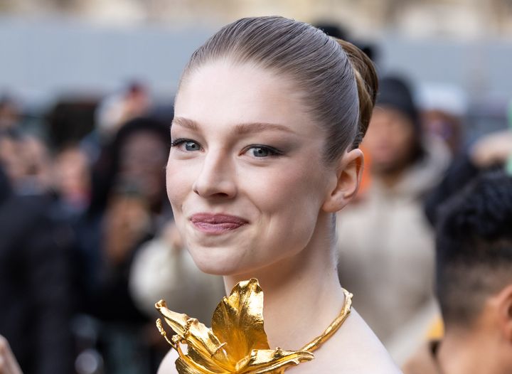 Hunter Schafer attends Paris Fashion Week in January.