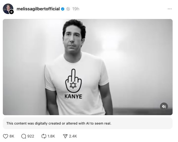 The viral video, digitally created or altered with AI to seem real, featured “Friends” stars like David Schwimmer and Lisa Kudrow.