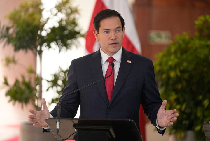 U.S. Secretary of State Marco Rubio speaks to the media during a joint news conference with Costa Rica's President Rodrigo Chaves at the presidential palace in San Jose, Costa Rica on February 4, 2025. (Photo by MARK SCHIEFELBEIN/Pool AP/AFP via Getty Images)