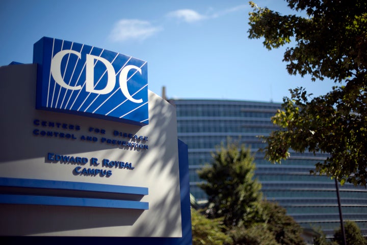 A sign marks the entrance to the federal Centers for Disease Control and Prevention in Atlanta.