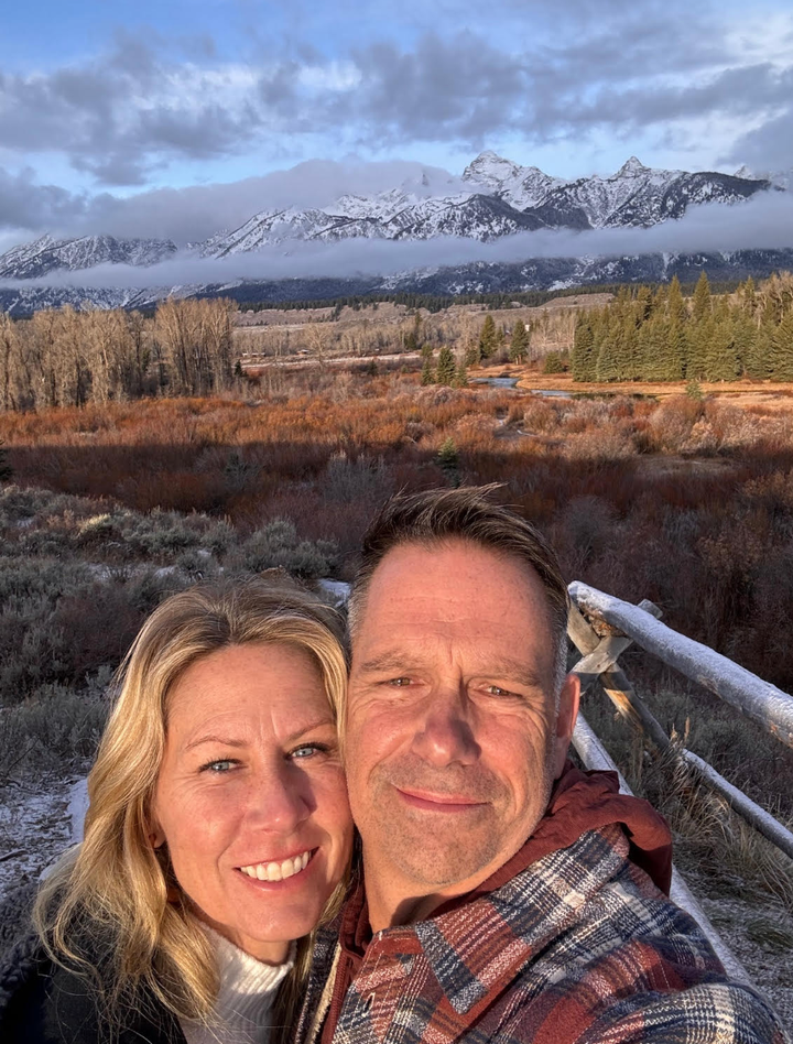 Eric, the author's patient, in Jackson Hole, Wyoming, with his wife Kristine in 2024.