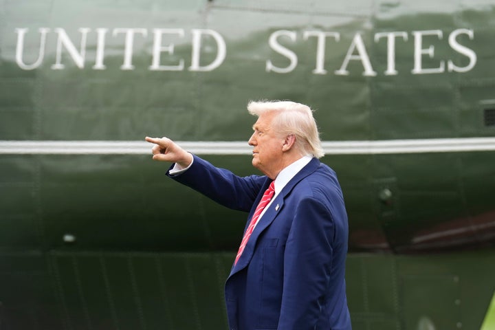 President Donald Trump walks on the South Lawn of the White House to board Marine One, Friday, May 30, 2025, in Washington, as he heads to Pittsburgh for a rally. (AP Photo/Jacquelyn Martin)